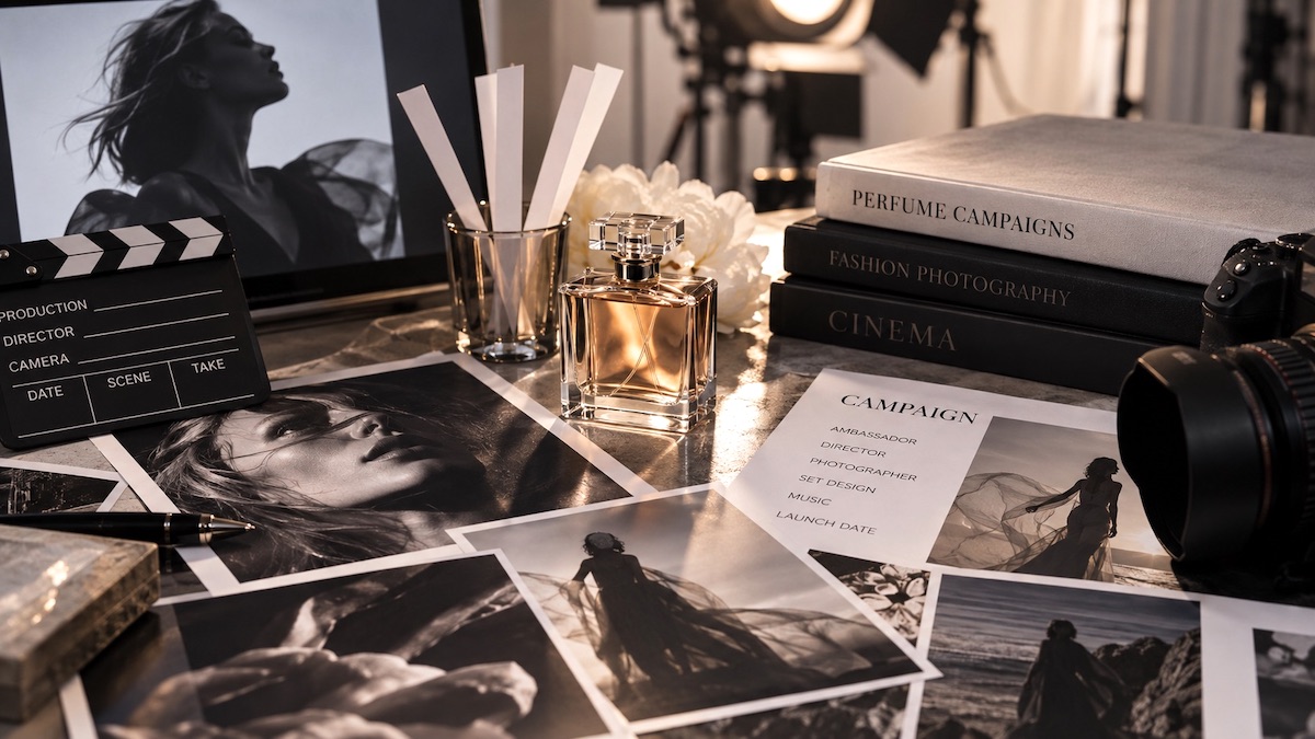 Kampanie reklamowe perfum - filmy, fotografie i ambasadorzy Kampanie reklamowe perfum - plan filmowy, fotografia produktowa i flakony perfum