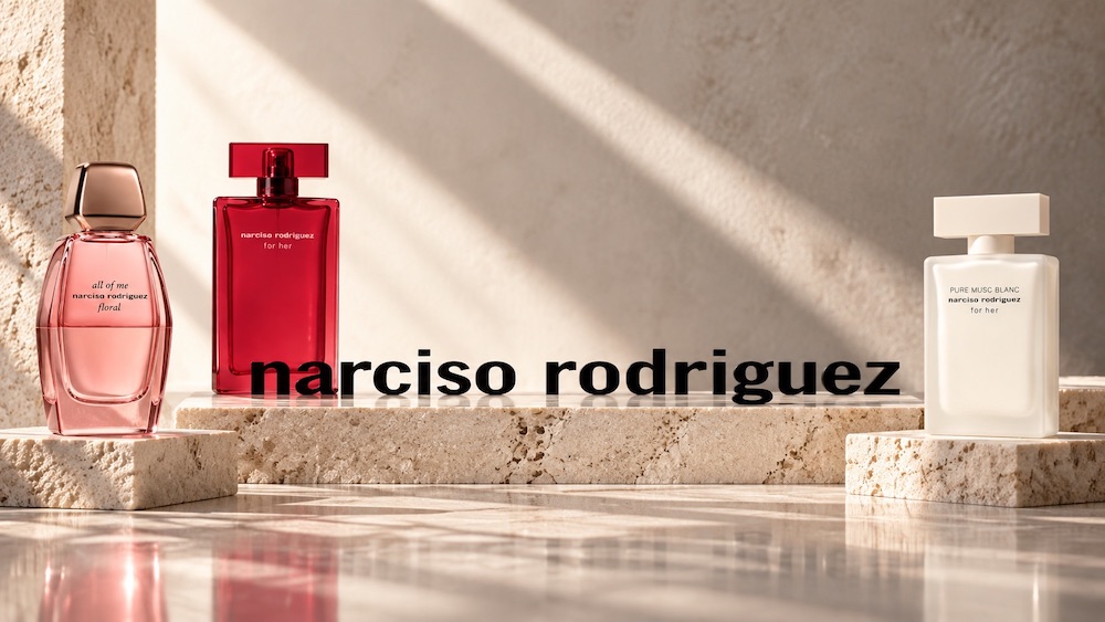 Narciso Rodriguez - perfumy i kolekcje zapachowe Perfumy Narciso Rodriguez - flakony i materiały związane z kolekcjami For Her, Narciso i Bleu Noir