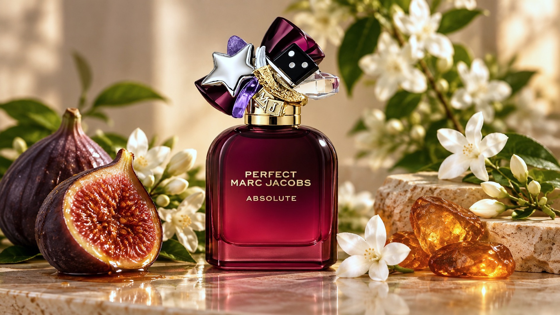 Piramida zapachowa Marc Jacobs Perfect Absolute Eau de Parfum z karmelizowaną figą, absolutem jaśminu i bogatym akordem ambrowym